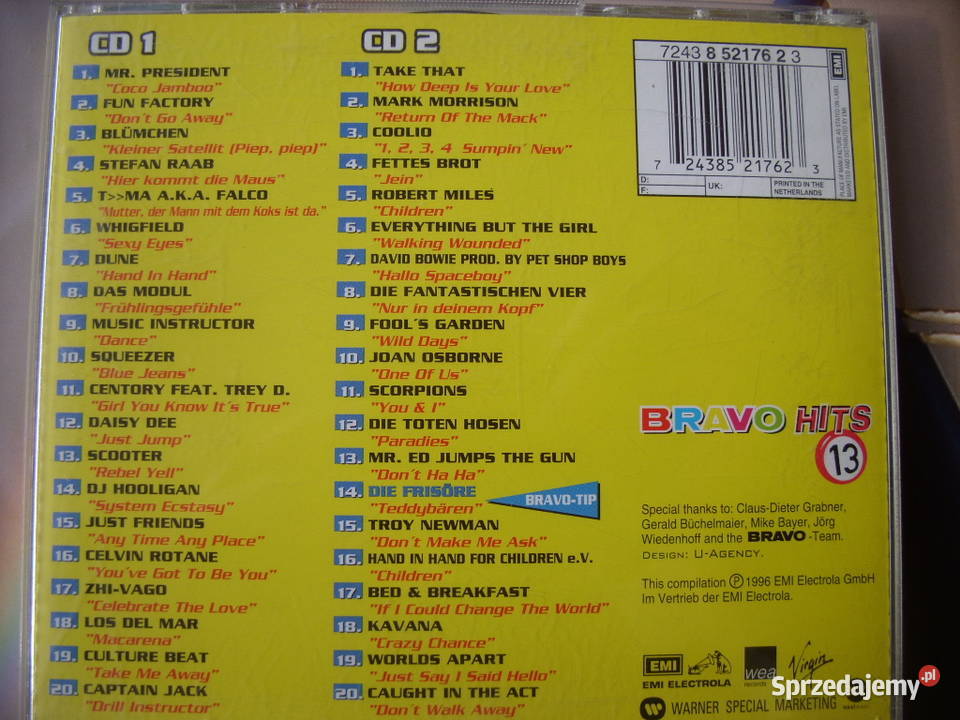 SkladankaCD BRAVO HITS 13 2 CD 1996 CD Płyty i kasety Wołów