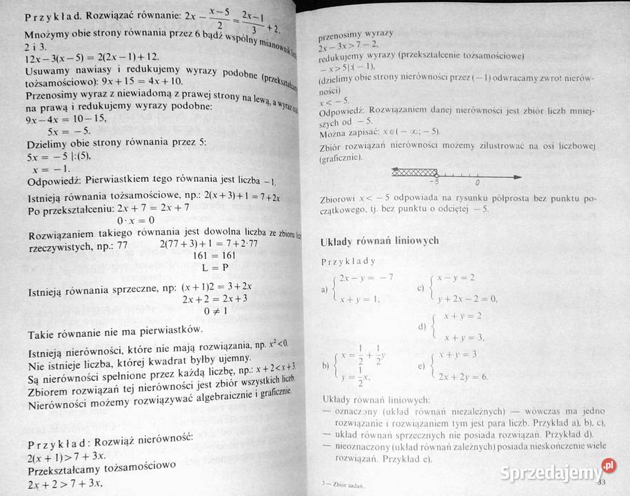 Zbiór zadań z egzaminów wstępnych z matematyki Chełm sprzedam