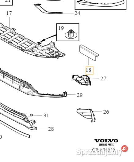 VOLVO S60 III V60 V60CC II listwa prowadnica