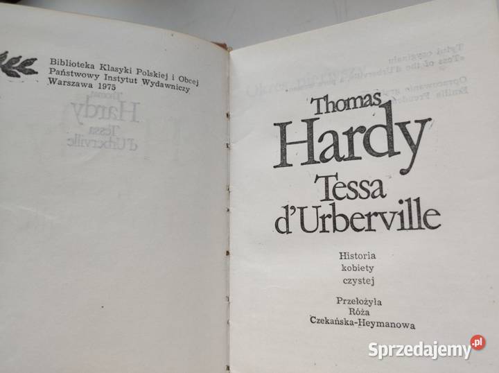 Thomas Hardy Tessa DUrberville 1975 Rok wydania 0 Pozostałe świętokrzyskie Kielce