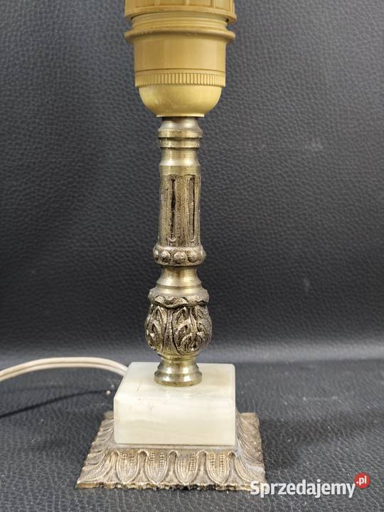 Stylowa Lampa Stołowa Vintage Mosiądz I Poddębice sprzedam