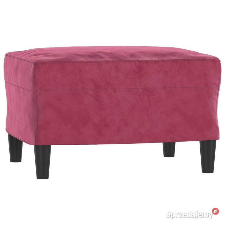 3osobowa sofa z podnóżkiem winna czerwień 180