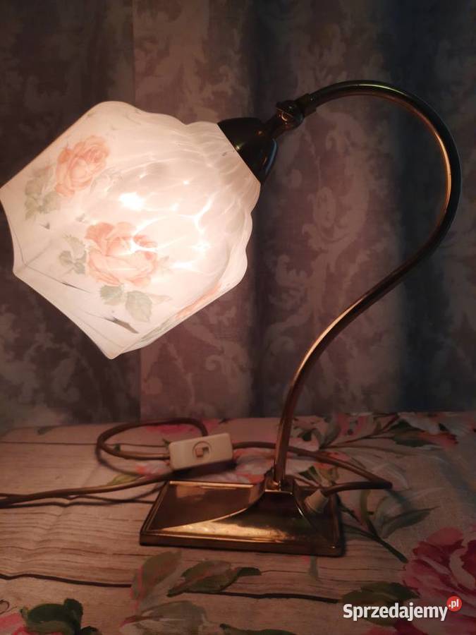 lampka w stylu art deco w róże