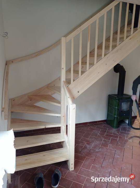 Schody niskobudżetowe surowe świerkowe Schody i balustrady Bukówiec Górny