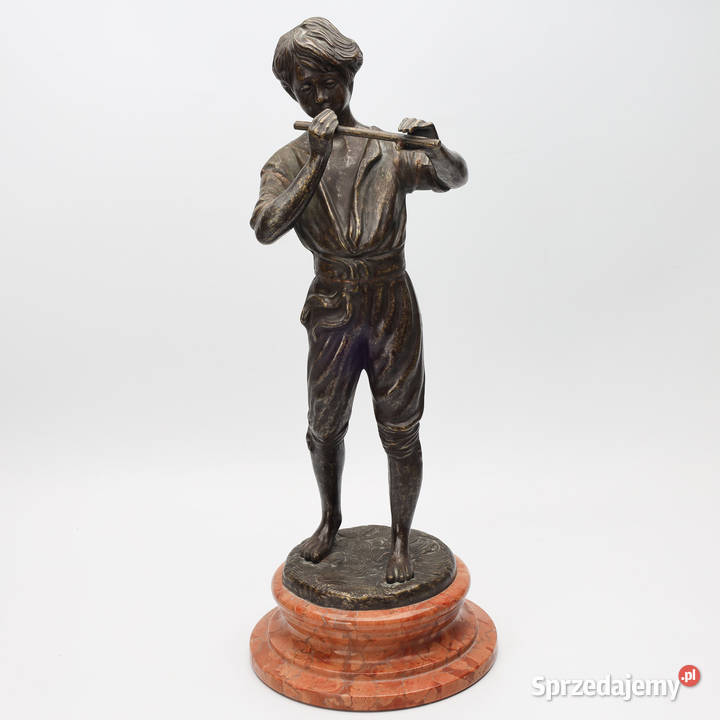 Artexpert Figura z brązu grajek chłopiec grający Szczecin