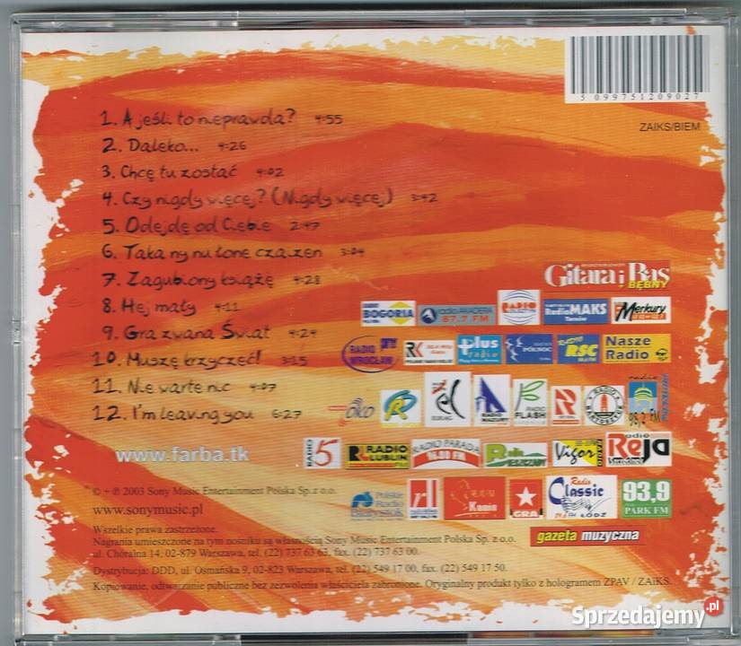 FARBA Muszę Krzyczeć 2003 płyta CD pop Płyty i kasety Lutomiersk
