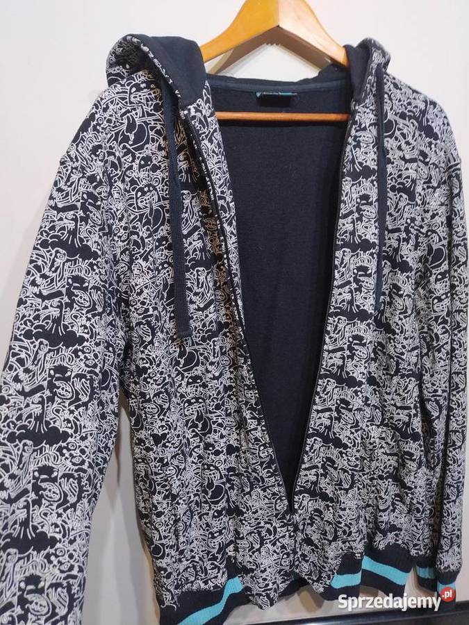 Męska bluza XL kapturem zapinana czarny Odzież codzienna Kraków