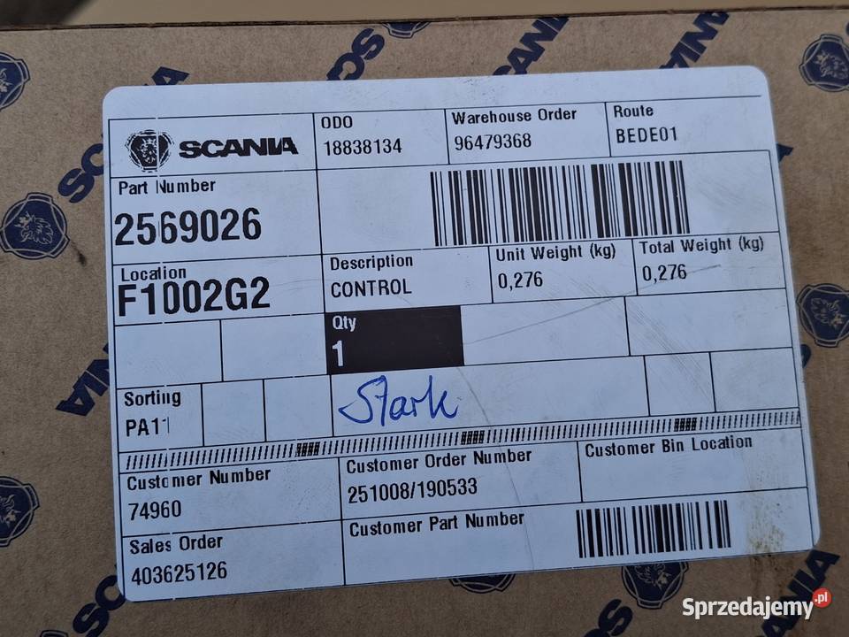 SCANIA R S PANEL STEROWANIA SZYB LUSTEREK LEWY lubuskie Bieleń sprzedam