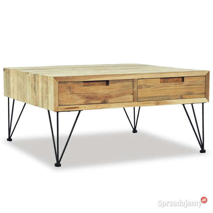 Stolik kawowy 80 x 80 x 40 lite drewno tekowe