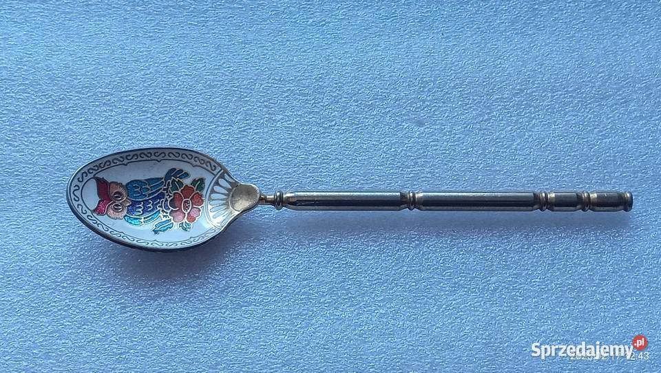 Łyżeczka posrebrzana dekoracyjna Sowa Vintage Kraków