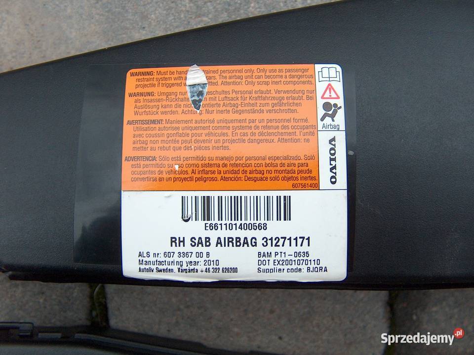 Poduszka powietrzna fotela lewa prawa do Volvo Białystok