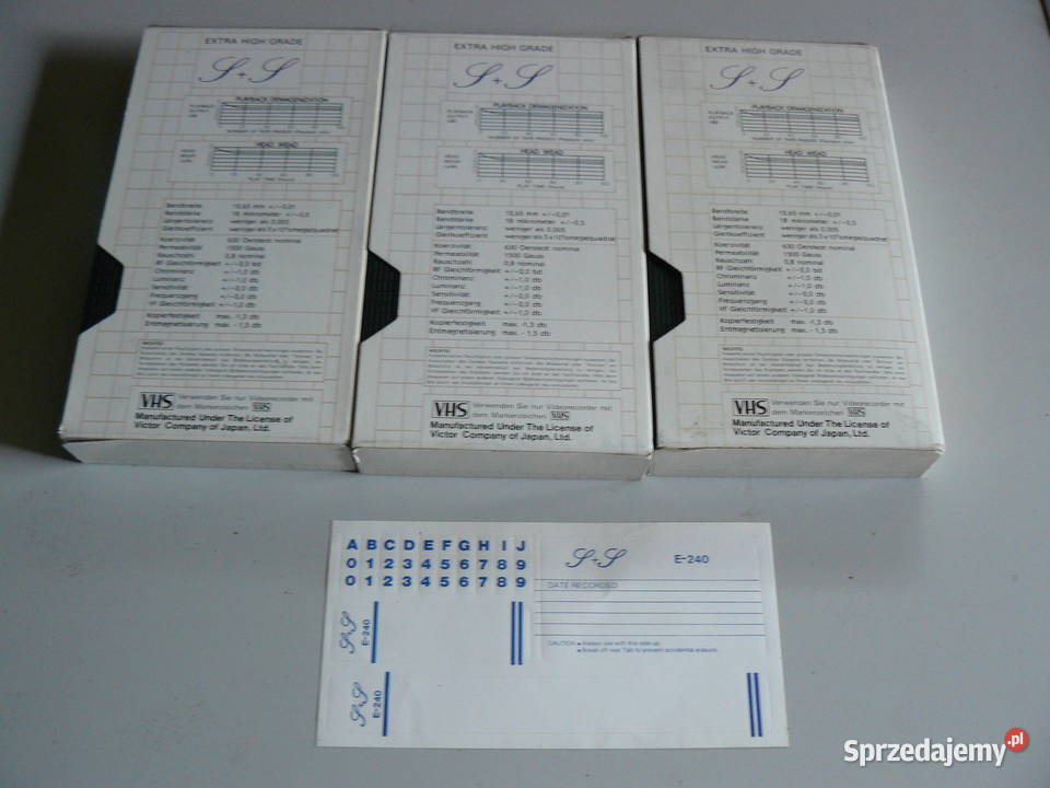 Kasety wideo VHS raz nagrane z kolekcji Nowa Sól