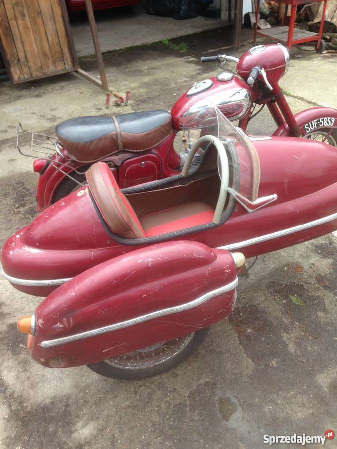 Jawa 250 353 1958 kosz Valorex 560 bordowy Otwock