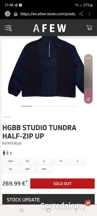 bluza męska kultowa Hggb studioTundra Halfzip up niebieski Szprotawa sprzedam
