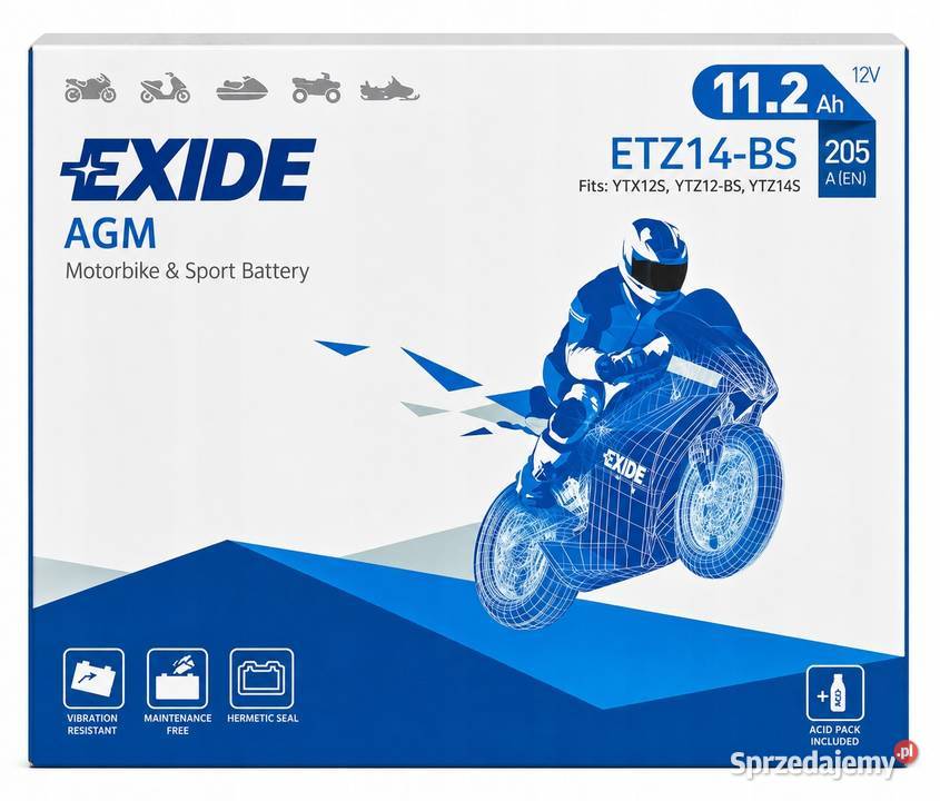 Akumulator EXIDE ETZ14BS 11Ah 205A Jelcz-Laskowice sprzedam