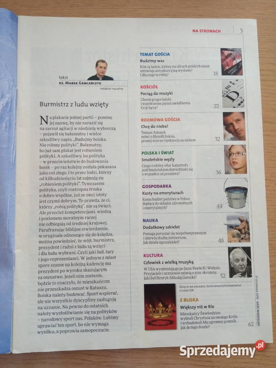 Tygodnik Gość Niedzielny listopad 2010r Rok wydania 2010 Dąbrowa Górnicza