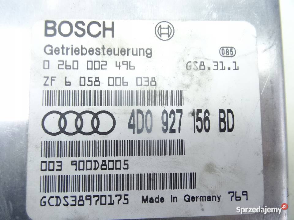 4D0927156BD AUDI A8 D2 9402 STEROWNIK SKRZYNI Przemęt