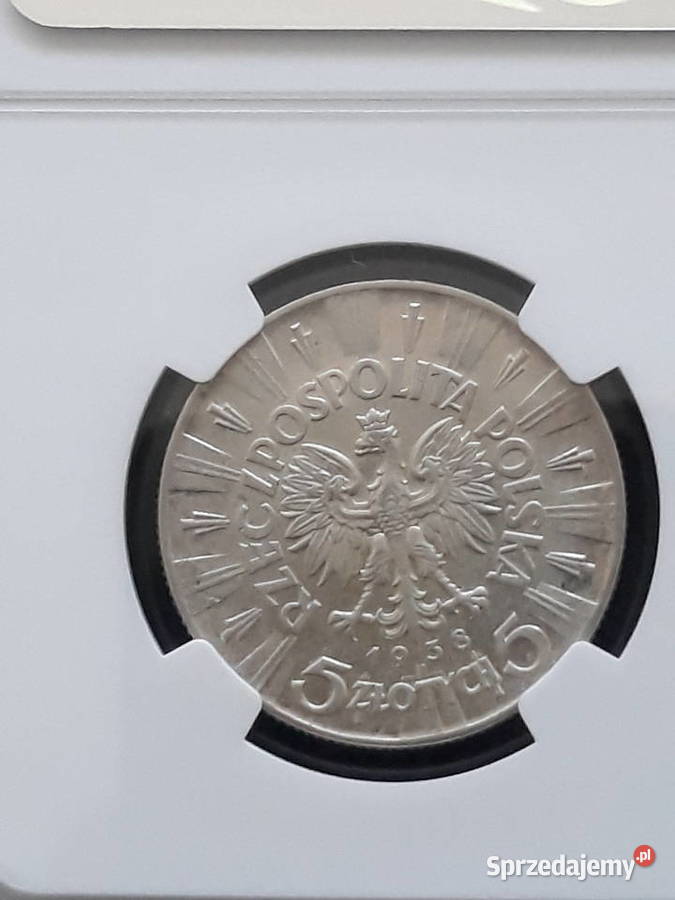5 J Piłsudski 1938 r NGC AU58rzadkość Konin sprzedam