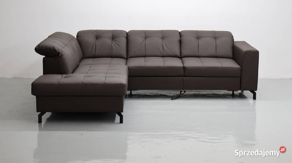 TLK SKÓRA NATURALNA NAROŻNIK funkcja spania SOFA Narożniki wielkopolskie