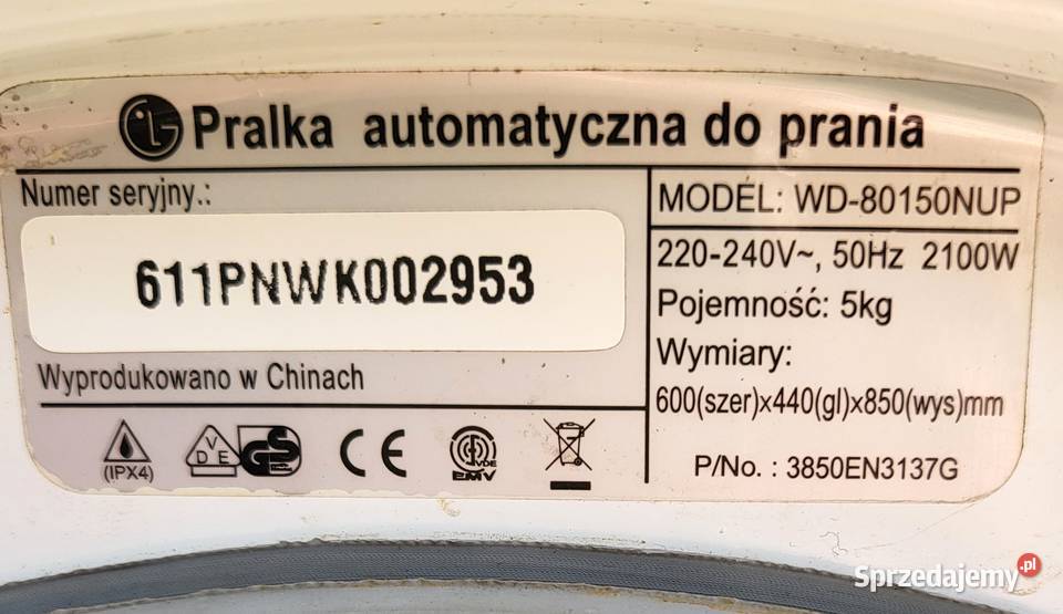 Wąż połączeniowy bębenpompa do pralki LG