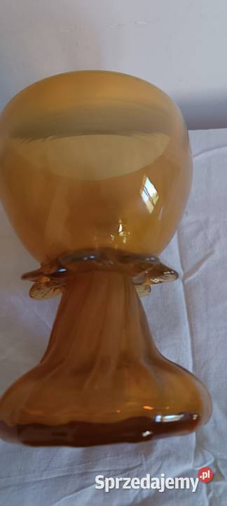 Szklana czara na nodze tazza KIS PRL małopolskie Kraków