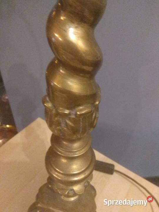 Stara lampa mosiężna odcienie brązowego sprzedam
