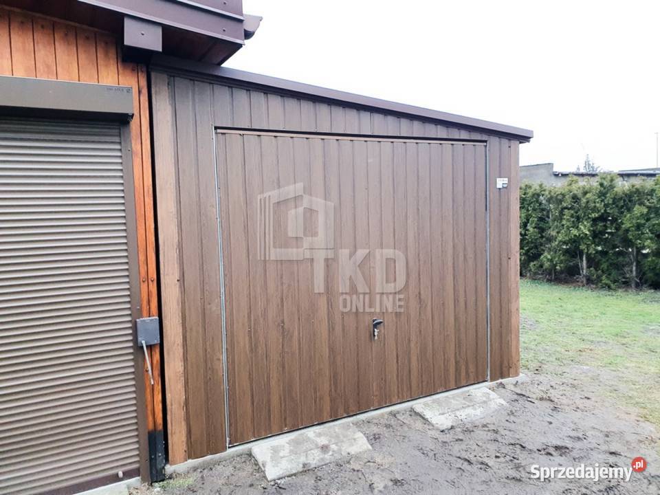 Garaż Blaszany 35x5 Brama uchyln drewnopodobny Miastko