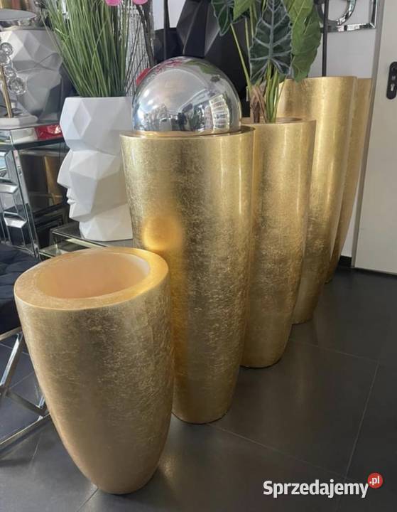 Złota donica Glamour doniczka osłonka nowoczesne