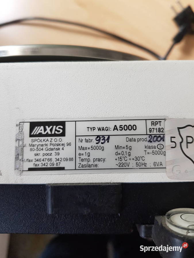 Waga laboratoryjna precyzyjna AXIS A5000 Bytom