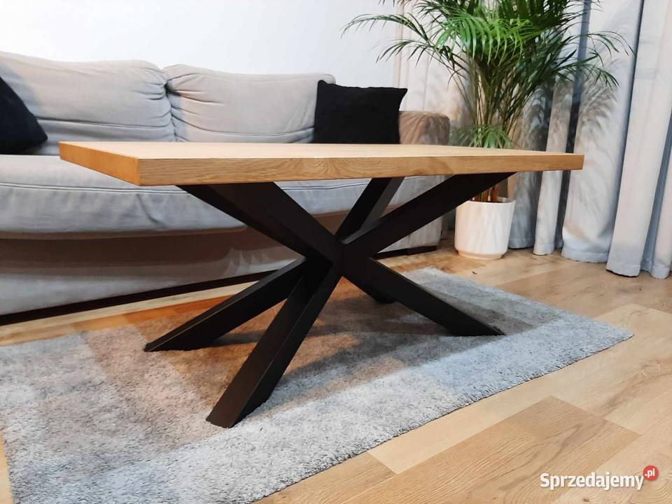 Dębowy stolik kawowy loft 60x110 nogi pająk mazowieckie Zakroczym
