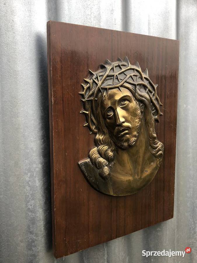 Jezus na desce sygnowany łódzkie Łowicz sprzedam