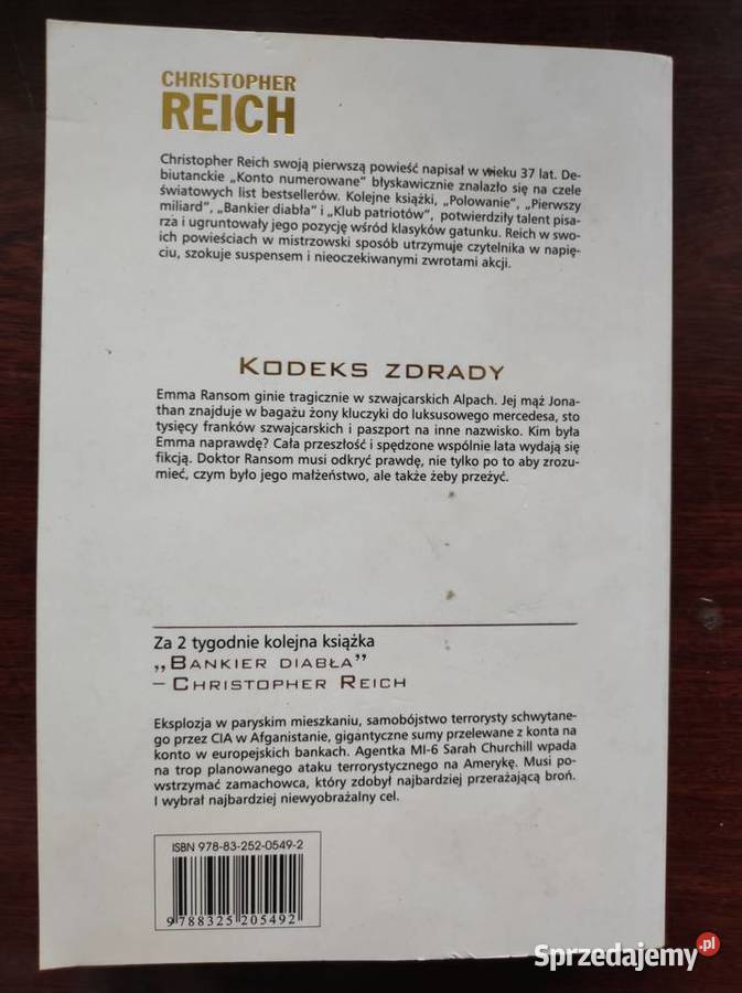sensacyjny thriller Kodeks zdrady Christopher ISBN 8167880600736 Kultura i Rozrywka Kielce sprzedam