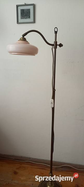 Mosiężna lampa podłogowa z ruchomym ramieniem łódzkie