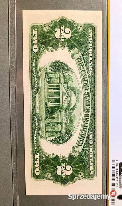 USA 2 Dolary 1928 r PCGS 63 PPQ WYSOKA NOTA Węgorzewo