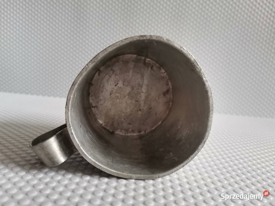 Stary przedwojenny mały kubek aluminiowy 02 Antyki Katowice