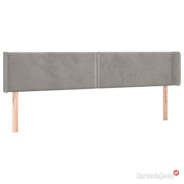 Zagłówek do łóżka z LED jasnoszary 183x16x7888 Ramy i stelaże Ramy i stelaże Warszawa