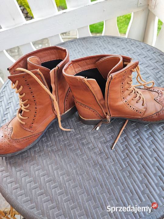 Skórzane botki damskie Obuwie Drawsko Pomorskie