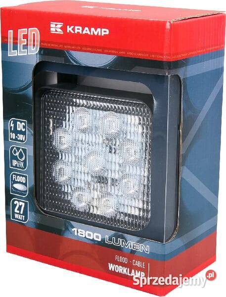 Lampa robocza LED kwadratowa 27W 1800 lm 1030V Kamionna