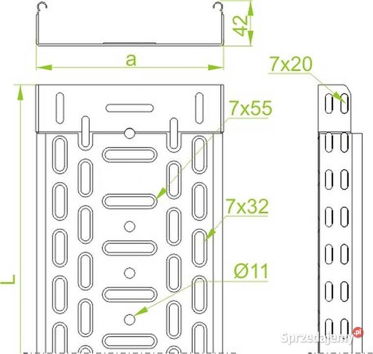 KORYTO KABLOWE 100x423mb gr05 mm 6 MB NETTO Kozienice