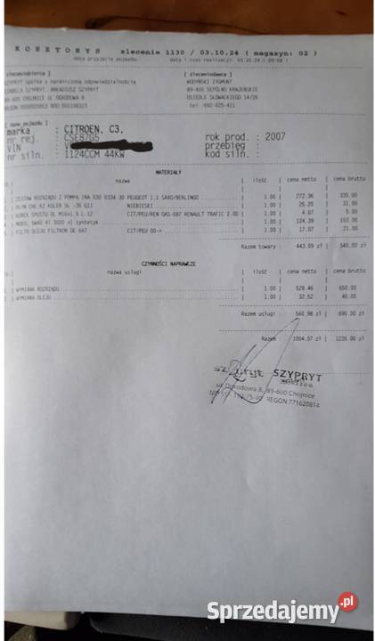 Citroen c3 centralny zamek kujawsko-pomorskie Sępólno Krajeńskie sprzedam