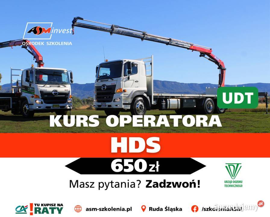 Kurs na HDS Szkolenie Żurawie przewoźne i Ruda Śląska