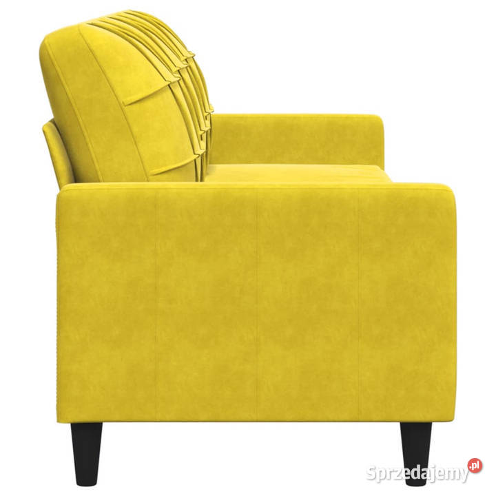 Sofa 3osobowa żółty 210 tapicerowana aksamitem Warszawa
