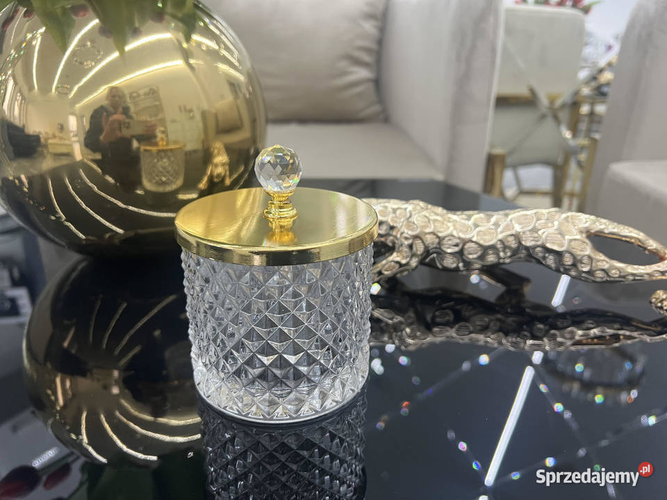 Kryształowa cukiernica pojemnik dekoracyjny inny kolor Nowy Sącz sprzedam
