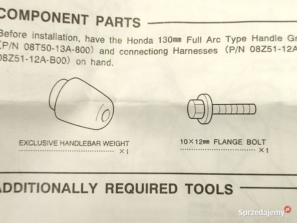 CIĘŻAREK KOŃCÓWKA KIEROWNICY HONDA NT650V osobowe lubelskie sprzedam
