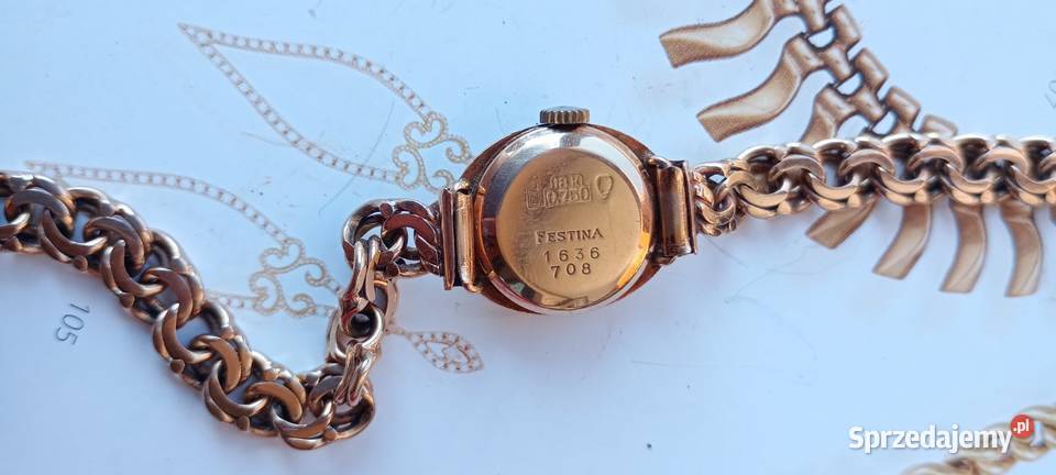Szwajcarski zegarek Festina ze złota 18k sprzedam
