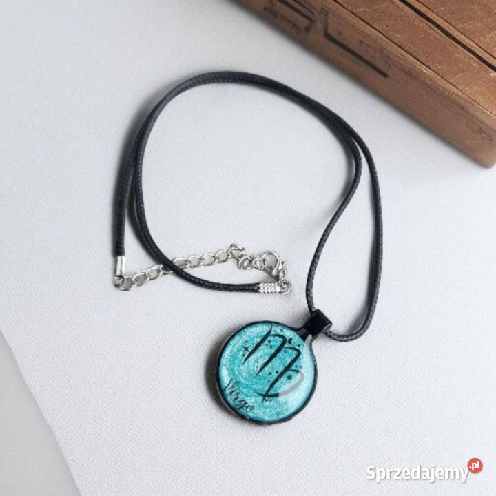Turkusowy Naszyjnik z Żywicy Znak Zodiaku Panna