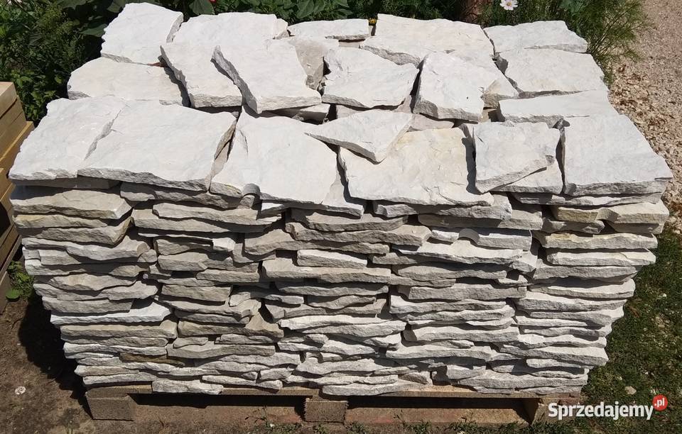 KAMIEŃ NATURALNY Kremowy Biały Kamień Cięty Olkusz