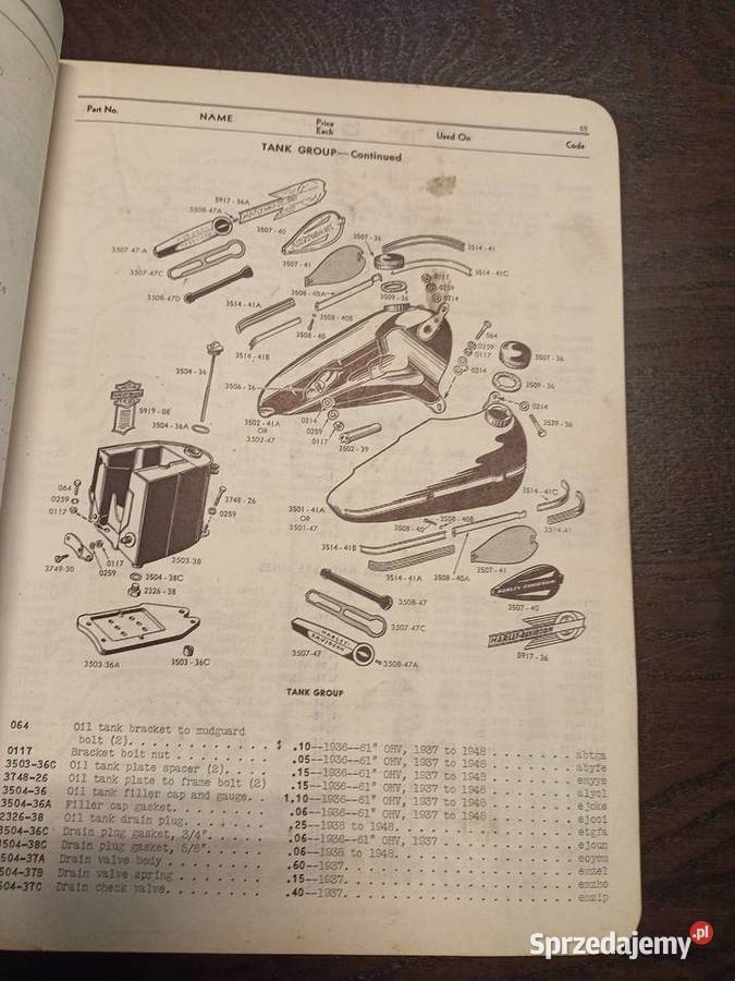 Katalog części Harley U ULH UH E EL F FL kujawsko-pomorskie Bydgoszcz