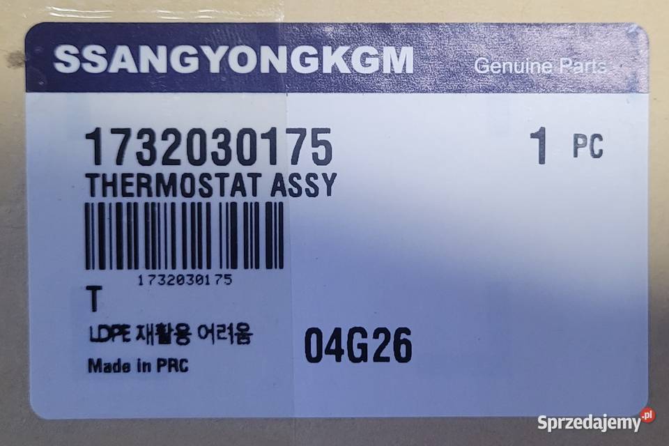 Termostat SSANGYONG Tivoli XLV 16 benzyna 201519 Rok produkcji 2019 Milanówek