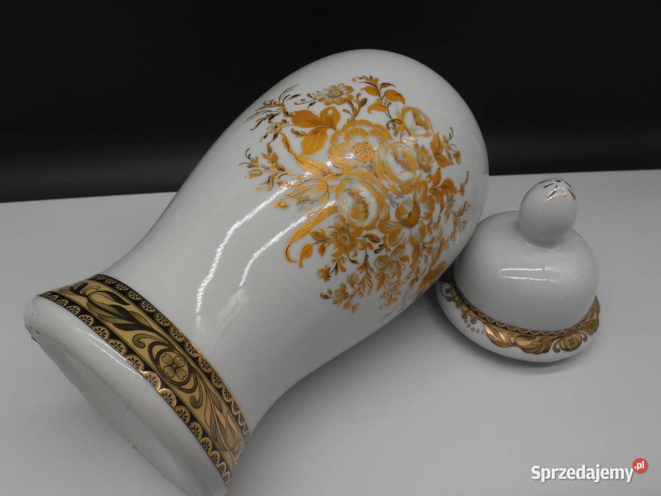 Duża Porcelanowa Amfora z Pokrywą Złocona wielkopolskie Raszków sprzedam